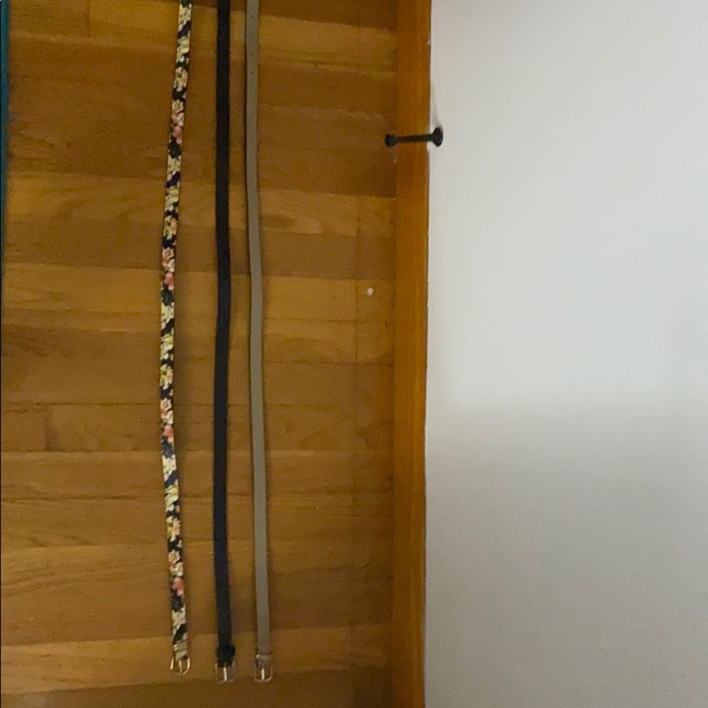 Flower belt, tan belt, black belt